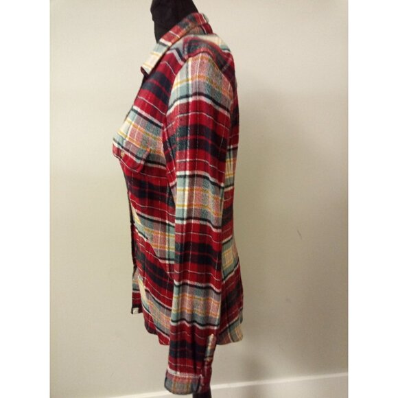 American Eagle Outfitters Junior's Blue White Yellow Button Down Shirt Size XL - Picture 2 of 6